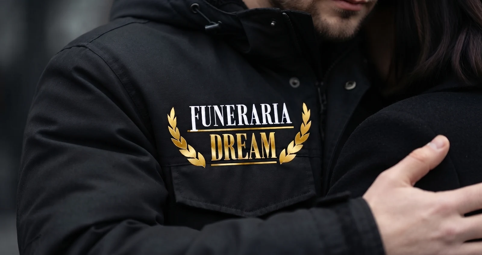 Un integrante del equipo Dream brinda un abrazo de apoyo